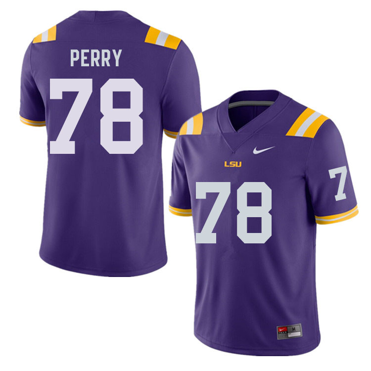 Men #78 Thomas Perry LSU Tigers College Football Jerseys Sale-Purple